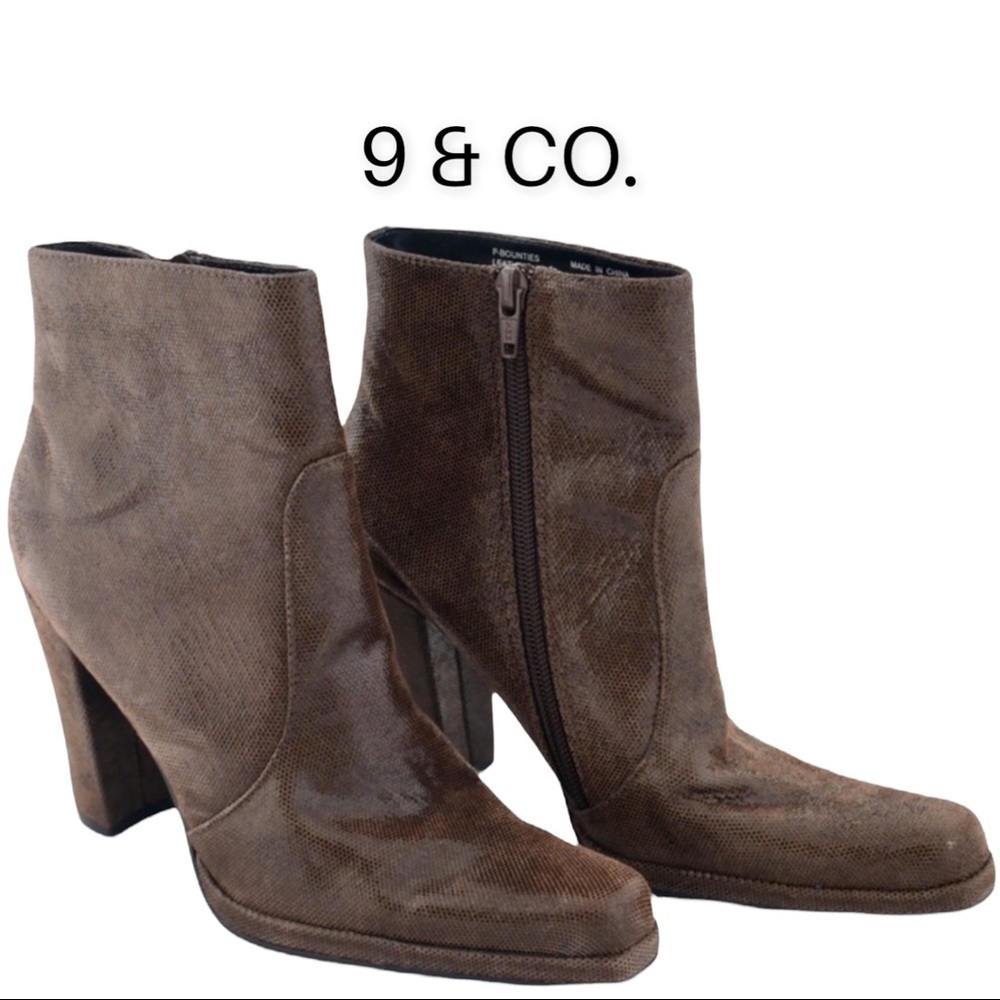 NWOT 9 & Co Bounties 6 brown leather ankle booties